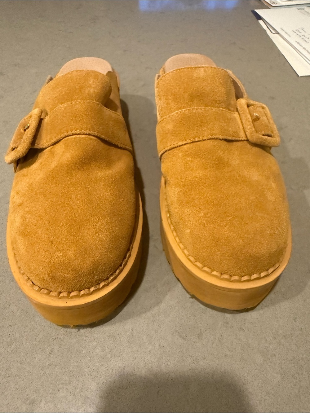 Seychelles Mustard Suede Platform Mule with Buckle Size 8 Worn once - Picture 3 of 13